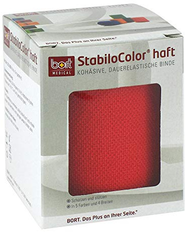 BORT StabiloColor haft Binde 8 cm rot 1 St