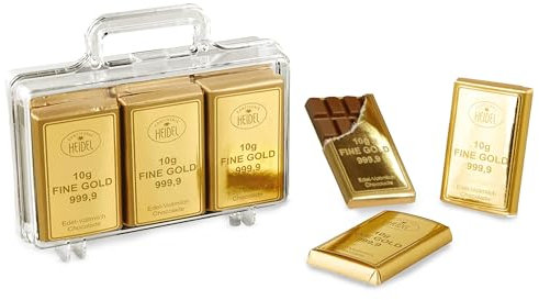 Confiserie Heidel Grande mallette Gold Lait entier noble, 1 paquet (1 x 120 g)