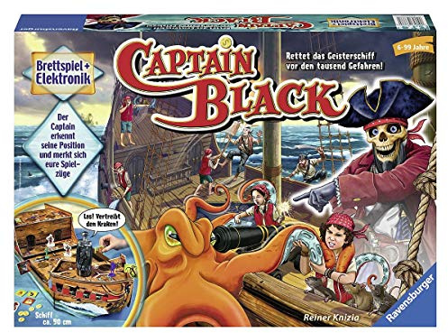Ravensburger 22293 - Captain Black - Elektronisches Brettspiel für Erwachsene und Kinder ab 6 Jahren, Ideal für Spieleabende mit Freunden oder der Familie für 1-4 Spieler