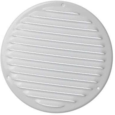 Ø 200mm Rejilla de Ventilación con Mosquitera - Rejillas de Aireación Metálicas - Acero, Blanco