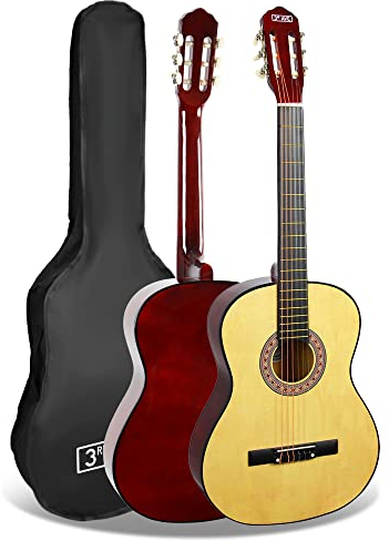 3rd Avenue 3/4 Flamencogitarren-Starterset in Junior-/Kindergröße, Konzertgitarre mit Nylonsaiten, inkl. 6 Monate KOSTENLOSEM UNTERRICHT, mit Tragekoffer – in Natur