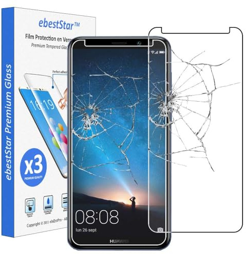 ebestStar - [Lote x3 Cristal Templado Compatible con Huawei Mate 10 Lite 2017 Protector de Pantalla, Película Vidrio Dureza 9H, Sin-Burbujas [Aparato: 156.2 x 75.2 x 7.5mm, 5.9'']