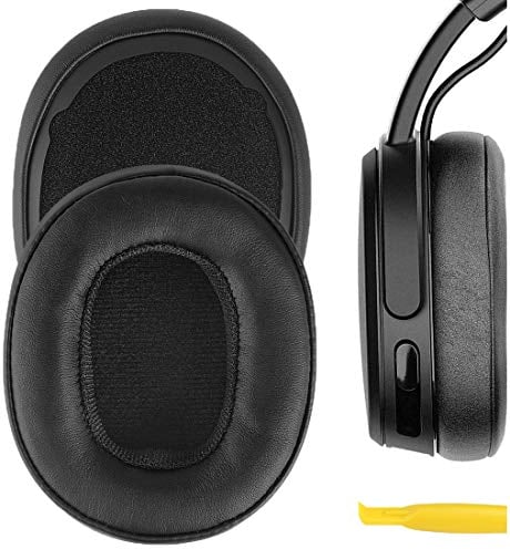 Geekria QuickFit Replacement Ear Pads Compatible with Skullcandy Crusher Wireless, Crusher EVO, Crusher ANC, Hesh3, HeshEVO, HeshANC, Venue ANC Headphones, Ear Cushions (Black)