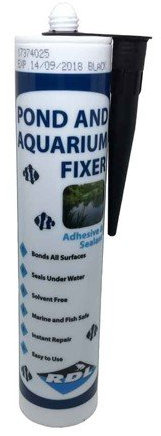 RDL Pond & Aquarium Fixer 290ml Adhesive Sealant Glue Black Waterproof Bond