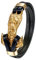 Cupimatch Premium Leder Armband Herren Thor Hammer Löwe Kopf Vintage geflochten 21,5cm Flechtarmband, Gold