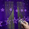 LED Star Window Curtain Lights, Christmas Decorations Lights Indoor,12 Stars 138 LED String Lights,USB 8 Modes Xmas Lights for Wedding Party Garden Outdoor -Purple