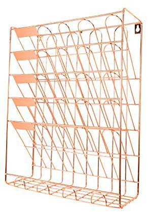 TentHome Prospekthalter Wand Zeitungshalter Metall Zeitschriftenhalter Zeitschriftensammler Draht Magazinhalter Broschürenständer Wandmontage Zeitungsständer Zeitschriftenständer (Rosagold)