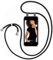 moex Mobile Phone Chain, Compatible with iPhone 5s / 5 / SE (2016) Case with Strap Adjustable Length, Silicone Case, Transparent with Chain in Black, Removable