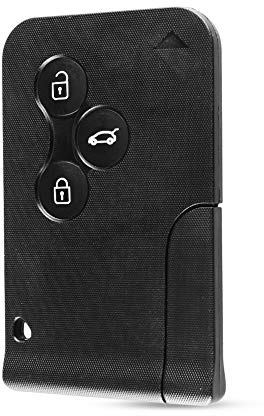 Energy01 3 Tasten Chip Karte kompatibel Clio Logan Megane 2 3 Koleos Scénic Karte schwarz Auto Schlüssel Fob Schutzhülle mit kleinem Schlüssel (ohne Elektronik)