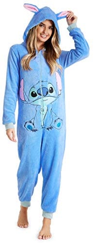 Disney Pigiama Intero Donna - Pigiama Stitch Interi in Pile IH Oh Angel Minnie Malefica S-2XL - Gadget Stitch Idea Regalo (Blu Stitch, S)