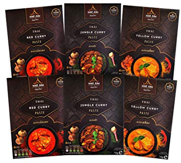 Hot Bundle - Traditional Thai Curry Paste by Mae Jum (6 Packs x 70g) | Includes Great Taste Award 2020 Winner