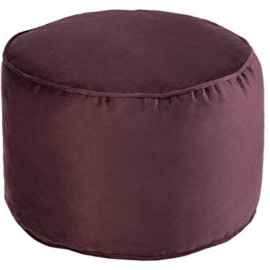 Loft 25 Sitzsack Schemel Pouffe Runder Samtbohnentaschen | Fußschemel für zu Hause im Wohnzimmer | Ergonomisches Design zur Körperunterstützung (Aubergine)