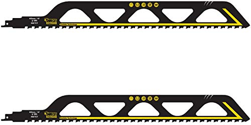 2 x SabreCut SCRS2243HM_2 Wolframkarbid 455mm 2 TPI S2243HM große Ziegel Poroton-Faserzement Beton gerader Schnitt Säbelsäge kompatibel mit Bosch Dewalt Makita und vielen anderen