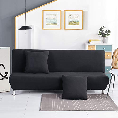 Klappsofa Bezug Stretch Sofabezug ohne Armlehnen,Einfarbiger Schlafsofa Sofahusse Stretch Sofa-Überwürfe Antirutsch Sofa Abdeckung Schonbezug Stretchhusse All-inclusive Couch überzug C 120-155CM