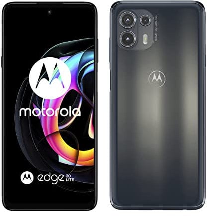 Motorola Edge 20 Lite (6.7 Inch Full HDR+ OLED display, MediaTek Dimensity 720, TurboPower, 108 MP Camera, 5000 mAH Battery, Dual SIM, 128 GB, Android 11), Electric Graphite (Renewed)