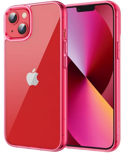 JETech Case for iPhone 13 6.1-Inch, Shockproof Bumper Cover, Anti-Scratch Clear Back (Red)