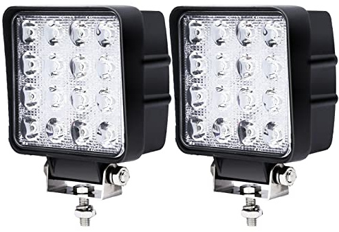Lospitch LED Arbeitsscheinwerfer 12V 48W,LED Scheinwerfer 24V für auto,LKW,traktor,Offroad,SUV,ATV,Rückfahrscheinwerfer led，IP67 Wasserdicht (2 Stück)