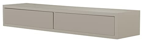 MODULARREDO | Domino Wandregal mit Schublade, Hängender Nachttisch, Wandregal, 88,2 x 13,4 x 20 cm, Taupe – Made in Italy