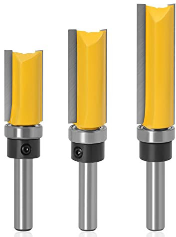 Bestgle 3 Stück Holzfräser Schaft 8 mm, Fräser mit gerader Schneide für Router Modell mit Drahtprofil Schaft für Holzbearbeitung
