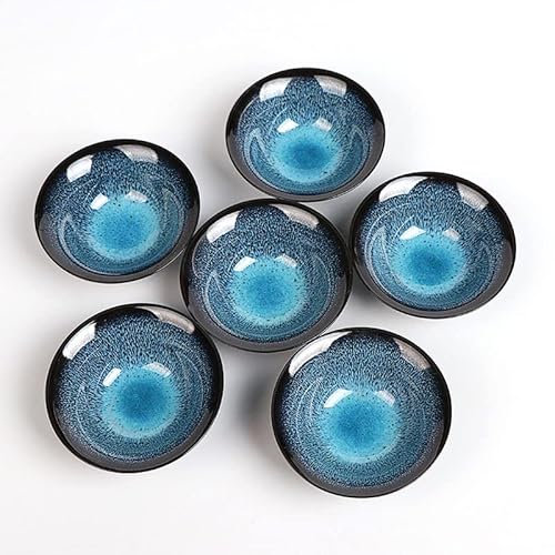 HonHeam Tazze da tè in ceramica smaltata, 33,5 g di Kung Fu Porcellana Minuscole Tazze da tè Cinese Retrò, Set di 6 Ciotole da tè (A)