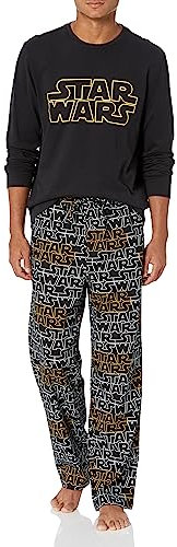 Amazon Essentials Disney | Marvel | Star Wars Set da Notte Pigiama in Flanella Uomo, Star Wars Logo - Mens Flannel, XL