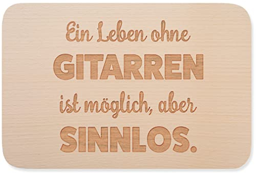 JUNIWORDS Frühstücksbrettchen, Ein Leben ohne Gitarren ist möglich, aber sinnlos, Holzbrett Frühstücksbrett Holzbrettchen (1009829)