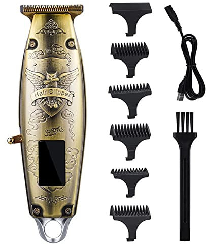 JQUAL Hair Clippers for Men, LED Professional Hair Clipper Men Barber Electric Rechargeable Beard Trimmer Cutting Machine T9 Blade Powerful Low Noise Haircut