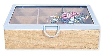 GREENGATE Scatola porta tè e tisane in legno Mdf Elina Shabby Chic D16x23xH6,5 cm