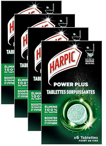 HARPIC Lot de 4 x 6 Tablettes Power Plus Fraicheur Active