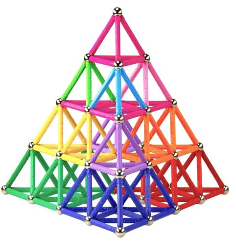 Funifinds 220 bloques magnéticos de palos, juguetes educativos magnéticos, juguetes de apilamiento, juguetes STEM, juguetes de construcción no tóxicos, rompecabezas 3D con bolsa de almacenamiento