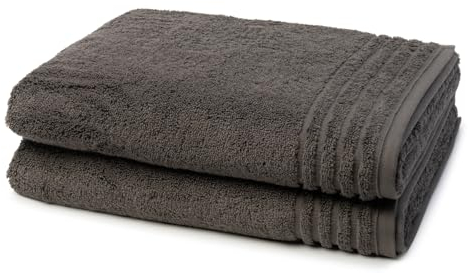 Vossen - 2 teiliges Frottier-Set - Vienna Style Supersoft (2 X Duschtuch im Set) - 620 g/m2 - Baumwolle - Frottee - saugstark - weich und flauschig - Slate Grey