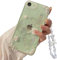 Faneiy for iPhone SE (2022/2020 Release) /7/8 Case with Pearl Phone Charm Chain 3D Butterfly Flower Cute Glitter Phone Case Aesthetic Crystal Clear Floral Case for iPhone SE/7/8 Women Girl