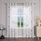 Delien Gardinen mit Ösen Ausbrenner Gardinenschals Transparente Modern Fenster Gardinen mit Blumenmuster Wohnzimmer Flächenvorhänge Deko Ösenschals Vorhang 1 St. Weiß,BxH 140x145cm