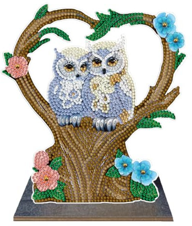 DIY Diamond Painting Weihnachten Deko, Acryl Diamant Malerei Weihnachtsdeko Tischdeko Ornamente, Diamant Painting Kinder Erwachsene Geschenke (Eule E)