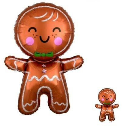 TRTO 31 Large Gingerbread Man Foil Helium Balloon Christmas Party Decorations