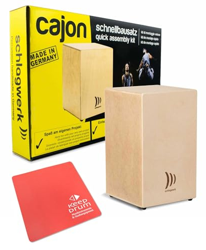 Schlagwerk CBA20S Cajon Schnell-Bausatz + keepdrum Sitzpad rot