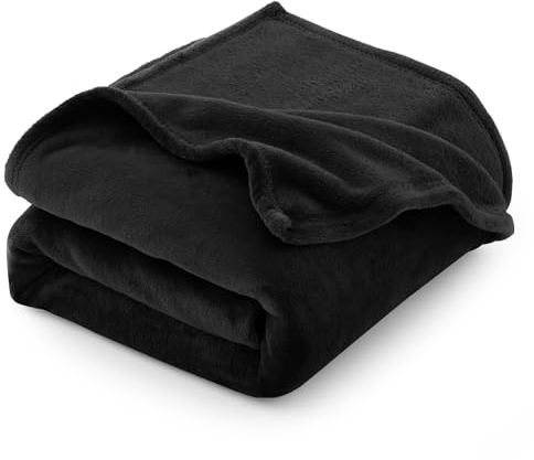 CozyLux Kuscheldecke Flauschig Decke Sofa 130x150 cm für 4 Jahreszeiten - Weich/Warm/Leicht Sofadecke Wohndecke Couchdecke für Sofa/Couch/Bett, Flanell Fleecedecke 150x130 cm Schwarz