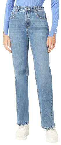 VERO MODA Jean Coupe Droite VMTESSA Taille Haute Straight Fit Jeans Medium Blue Denim 30 34 Medium Blue Denim (US) 30 / L34