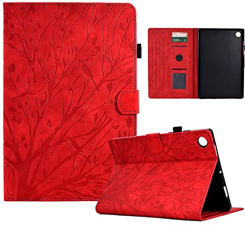 Custodia per Huawei MediaPad M5 /M5 Pro 10.8'' 2018, [Slim Shell] Sottile Leggero Cover Guscio Protettivo in Pelle PU con Auto Sonno/Sveglia Funzione e Slot per Scheda - Rosso