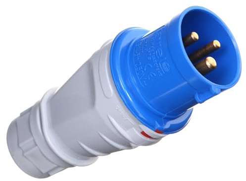 KEL Camping CEE Stecker – 250V / 16A, Outdoor Stecker mit Schraubanschlüssen, IP44 - Ideal für Außenbereich, Stecker für Wohnwagen und Wohnmobil