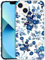 GlamCase for iPhone 13 Mini, iPhone 13 Mini Case - Blue Floral Pattern Design Printed Slim Fit Cute Plastic Hard Snap on Protective Designer Back Phone Case/Cover for iPhone 13 Mini