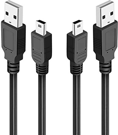 Ersatz-USB-Netzkabel für Blue Yeti Mikrofone, Blue Snowball iCE USB-Mikrofon, TI-84 Grafikrechner, TI-Nspire CX/CX CAS, TI84 Plus CE Farbe/C silberfarbenes Ladekabel, 2 Stück