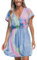 CUPSHE Badeanzug-Überzugkleid für Damen, kurzärmelig, lässig, Sommer, bedruckt, Strandkleid, Sommerkleid, Batik, X-Groß
