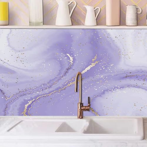 Wallpaper Purple Gold Marble Peel and Stick Wallpaper Self Adhesive Wallpaper Removable Wallpaper for Bedroom Wall Cabinets Decor Worktop Vinyl Covering Sticky Back Wallpaper 1P (40x100cm)