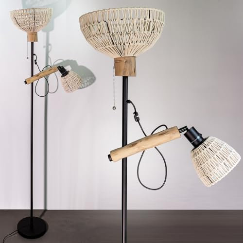Osasy Lampe sur pied bohème, lampadaires décoratifs en rotin pour salon, éclairage d'ambiance unique