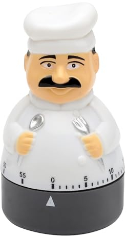 TNSLAND Mechanischer Küchentimer Kurzzeitwecker Kurzzeitmesser Küchenwecker Aufzugswerk Eieruhr Lustig für Kinder in Form Eines Koch Ohne Batterien