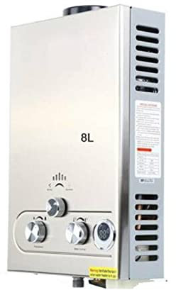 DMETE Tankless Water Heater Tankless Water Heater Propane 8L Propane Gas Lpg 2GPM Instant Hot Water Heater Tankless Boiler Shower home appliance Under Sink Kitchen Household