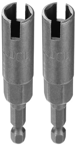 QUARKZMAN 2 Stück H10 Flügelmutter-Schraubendreher 10mm metrische 6-Punkte-Buchse 1/4 Sechskantschaft Power Deep Slot Flügelmutter Bohrer Bit CR-V Stahl