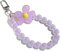 Beaded Flower Wrist Strap – Aesthetic Phone Accessory for iPhone, Android, Wallet, Purse & Camera – Multi-Colour– Handmade & Trendy Lanyard for Girls & Women (Purple)