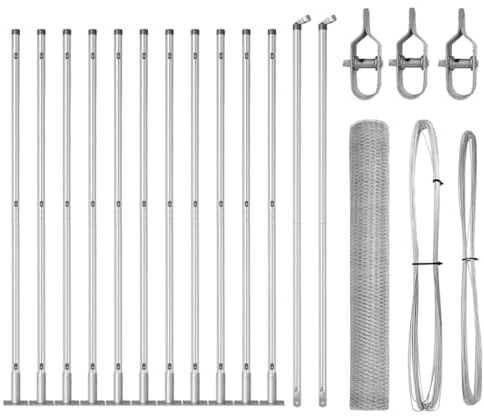 vidaXL Fence Post Silver, Garden and Terrace Fencing, Rectangular Metal Posts, Modern Outdoor Barriers, Property Boundary Marker Installation